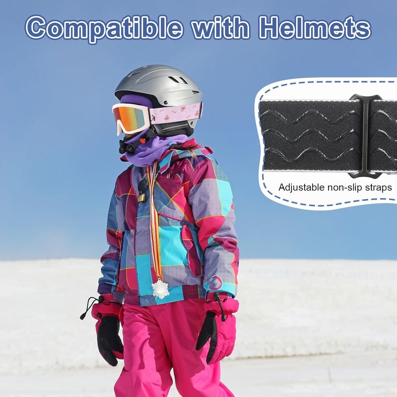 YooxArmor OTG Kids Ski Goggles Kids Snowboard Goggles for Boys Girls Toddler Youth Kid Snow Goggles Anti-Fog UV400 Protection - Image 4